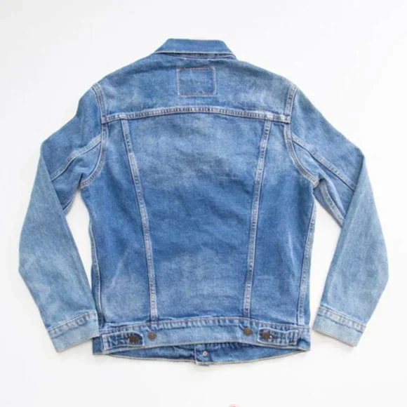LEVIS Faded Blue Stretch Denim Jean Jacket